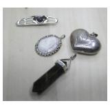 S.S Hallmarked Lot Of 4 Misc. Pendants