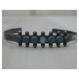 S.S Vtg. Zuni Hallmarked Snake Eyes Turq Bracelet