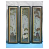 Vtg Warren Kimble Framed Folk Art Set of 3