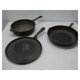 Three Cast-Iron Skillets See Info