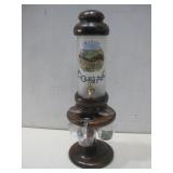 Vtg Wood Liquor Dispenser W/ Four Glasses See Info