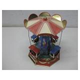 Vtg Self Spinning Tin Carousel 7' Tall