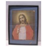 Framed Jesus Portrait 18'x24.5' See Info