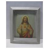 Metal Framed Jesus Portrait 18'x22'