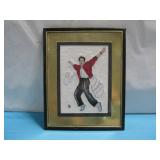 Vtg Framed Signed Elvis Needlepoint Portrait See