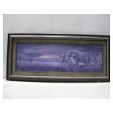 Framed Elephant Print 43' x 19' See Info