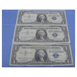 (3) One Dollar Silver Certificates