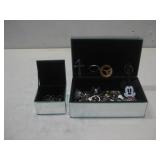 Jewelry Box W/ Assorted Key Chains Charms & More