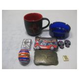 New Mexico Mug, Vtg Glass Ash Tray, Belt See Info