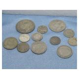 Assorted Foreign Silver Coins 59.7 Grams