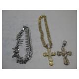 Gold Tone Chain Necklace, Silver Tone Chain See