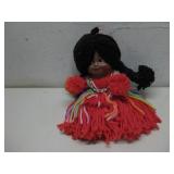 Vtg Yarn Doll W/ Plastic Face