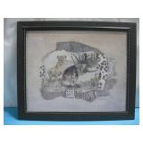 Framed Lion Print 23' x 19'