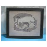 Framed Zebra Print 23.25' x 19.25' See Info