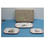 New (3) Temptations Ceramic Holiday Tray Set