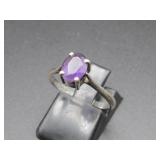 Sterling Silver Amethyst Hallmarked Ring