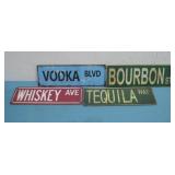 Wooden Whiskey Ave Hanging Signs, See Info
