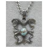 S.S Vtg. Navajo Sadie Randolph Hallmarked Turq 23g