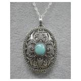 S.S Vtg. Sw Hallmarked Turq Necklace
