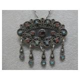 S.S Vtg. Hallmarked Turq Coral 36.7 Necklace