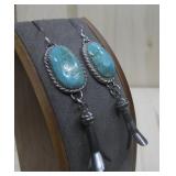 S.S N/A Vtg. Tested Turquiose Earrin 23.4grms T.W.
