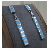 Sterling Silver N/A Tested Turquiose Earrings