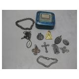 Assorted Silver Tone Charms, Two Silver Tone See
