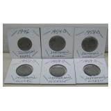 (6) Jefferson Nickels