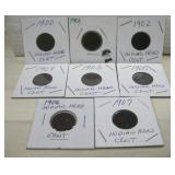 (8) Consecutive 1900-1907 Indian Head Cents
