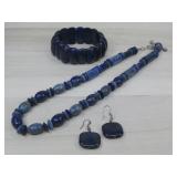Sodalite Matching Bracelet Necklace & Earring Set