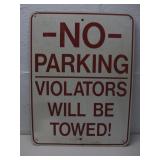 Metal Street Sign No Parking 18'x 24'