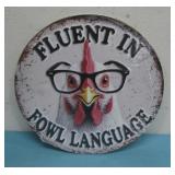 NIP Rooster Metal Sign 8' Diameter