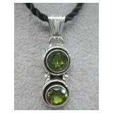 VTG SS Peridot Pendant Pendant Necklace See Info