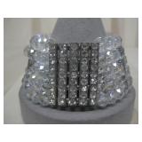 Vtg Rhinestone Crystal Stretch Bracelet
