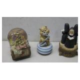 Vtg Ceramic Musical Figures & Spring Snow Globe