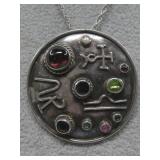 S.S Vtg. Sw Multistrand Gemstone Hallmarked See: