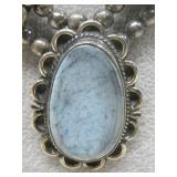 Silvertone Vtg. Syn Turquiose Necklace
