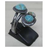 S.S. Vtg N/A Turquoise Tested Adjustable Size Ring