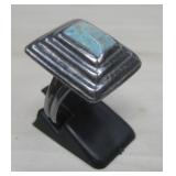 VTG SS Turquoise Square Ring See Info