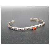 S.S Infant Red Stone Bracelet Hallmarked