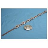 Silver Plated Belt Buckle W/ Vtg SW Belt 33'