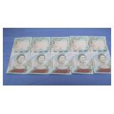 Consecutive Numbered $2 Bolivar Soberano -See Inf