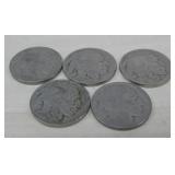 (5) Assorted Buffalo Nickels