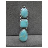 SW Three Stone Sterling Silver Hallmarked Pendant