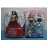 New Holiday Barbie & Frozen Anna & Elsa Dolls