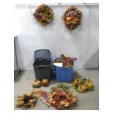 Assorted Fall Wreaths, Leaves & More