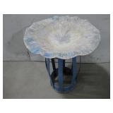 Metal Garden Bird Bath Rustic Blue See Info