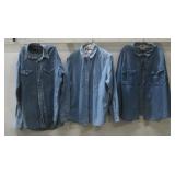 Three Long Sleeve Jean Shirts Sz XL