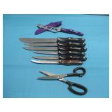 Cutco Scissors & Seven Cutco Knives One W/Sheath