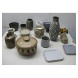 Assorted Vtg Ceramic Dishes & Dried Flowers See